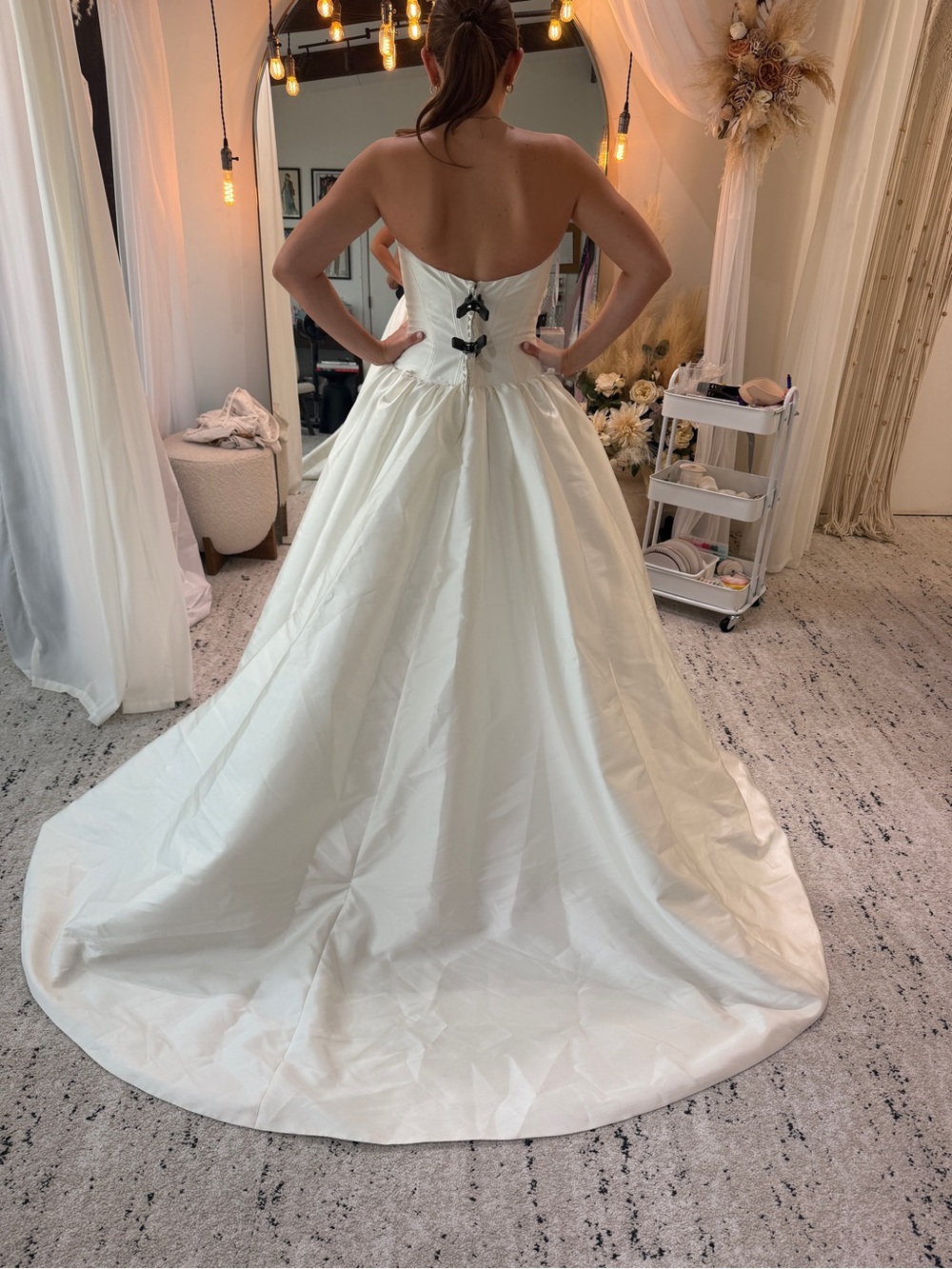 Watters Strapless Drop Waist Ball Gown